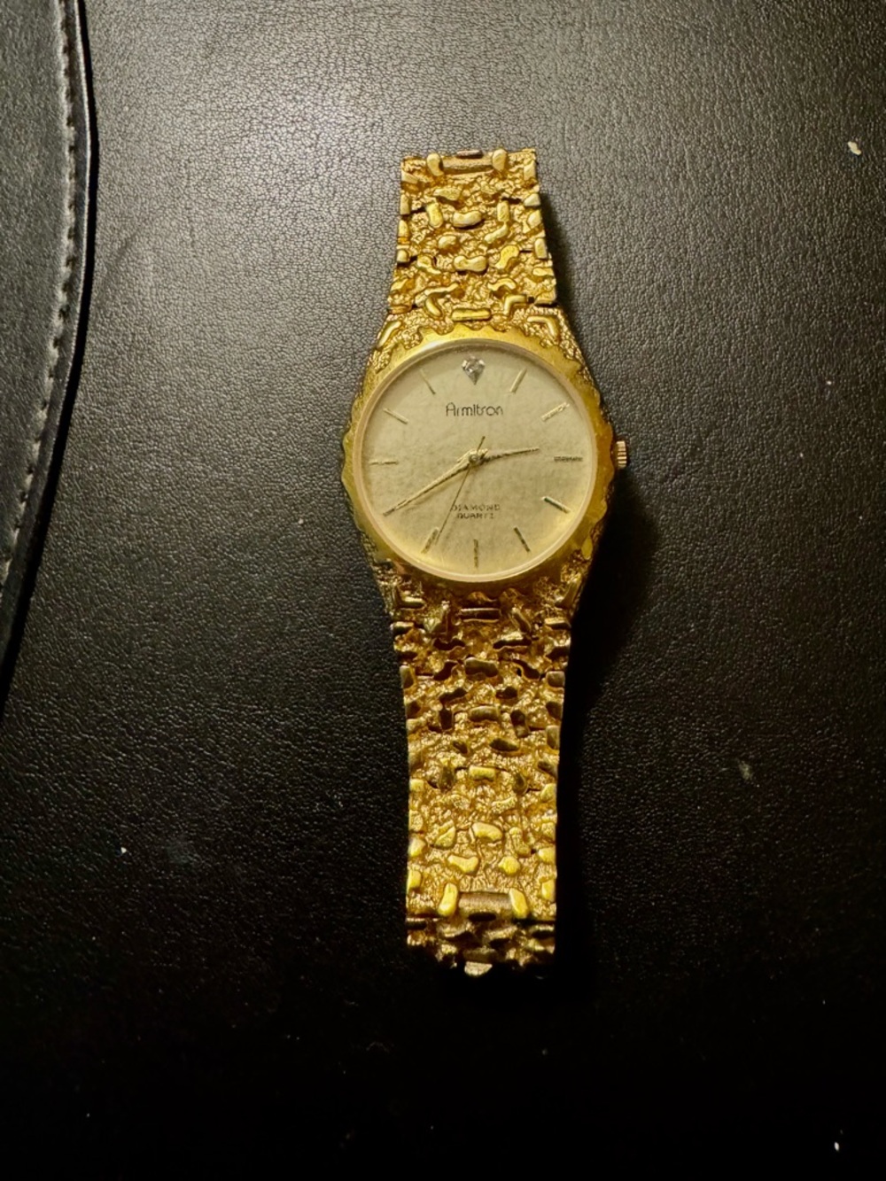 Armitron Gold Ornate Textured Bracelet Watch